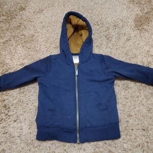 Carter's Warm and Fuzzy Navy Blue Lined Zip-Up Hoodie